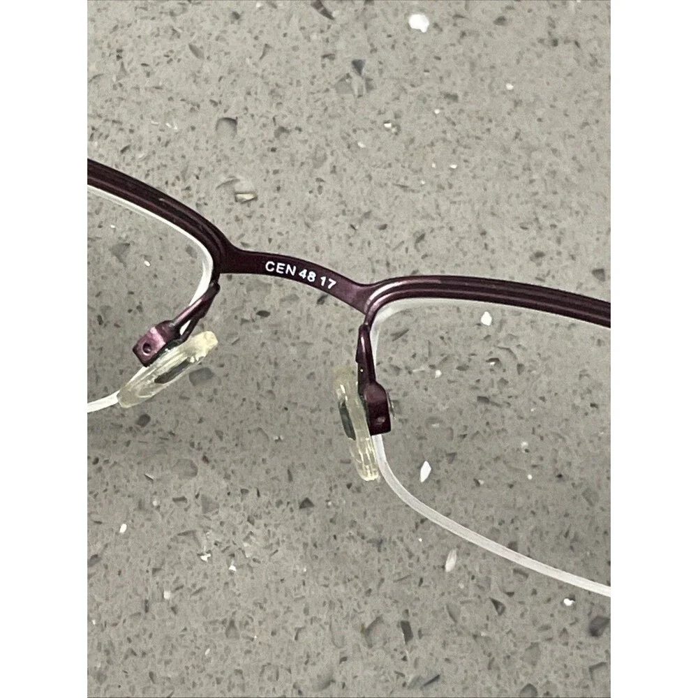 CEN ADP016 Eyeglasses 48-17-130 FRAMES ONLY BLK CEN Half Rim Purple bronze